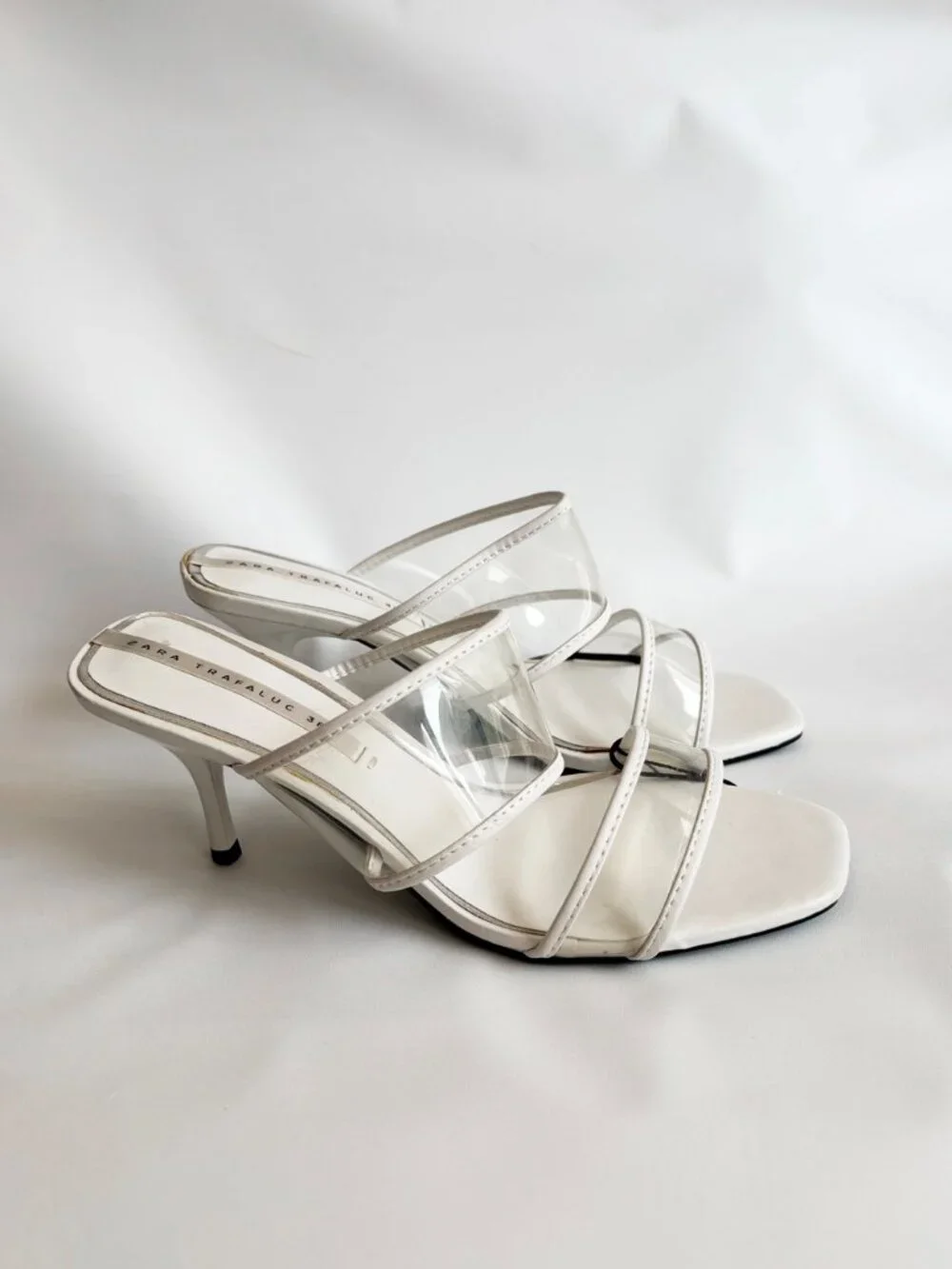 ZARA Double Clear Straps Heeled Sandals 3371/001/087 EU 38/ US 7.5 - Picture 2 of 12